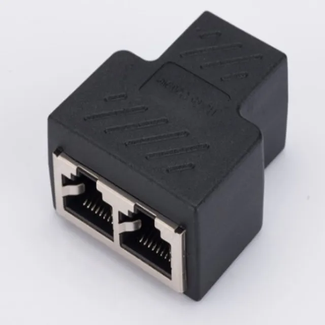 
1 to 2 Ways RJ45 interface Splitter Ethernet cable Socket Adapter 8P8C HUB 