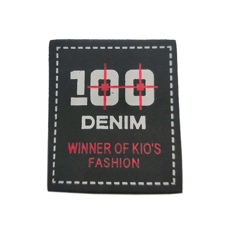 Manufacturer embossed small brand logo custom PU leather look label tag patch for shirt