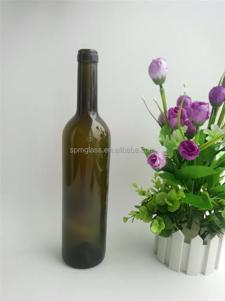 cheap colored bordeaux glass wine bottle 750ml