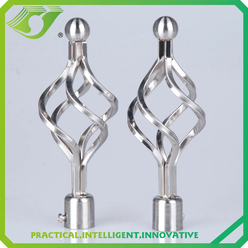 New Products Decorative Window Curtain Drapery Rod End Cap Iron Curtain Finials