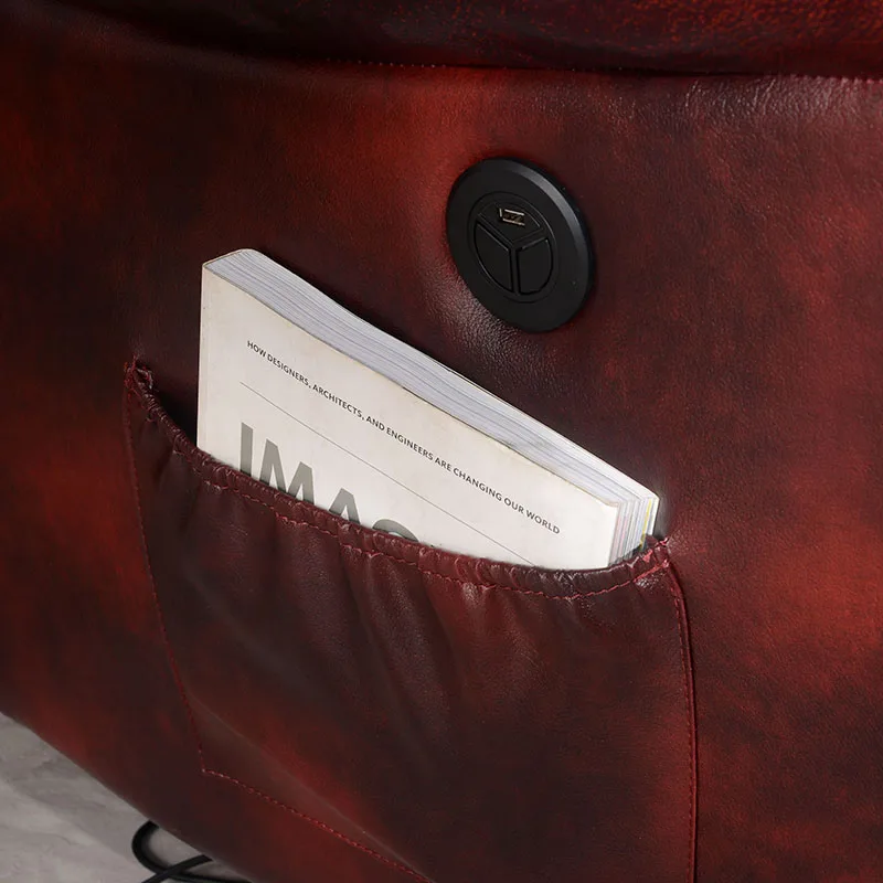 
Sofa Chair Manual Mechanism Kuka Living Room Sofas Lounge Push Back Single Sets Cushion Motorized Black Leather Recliner 