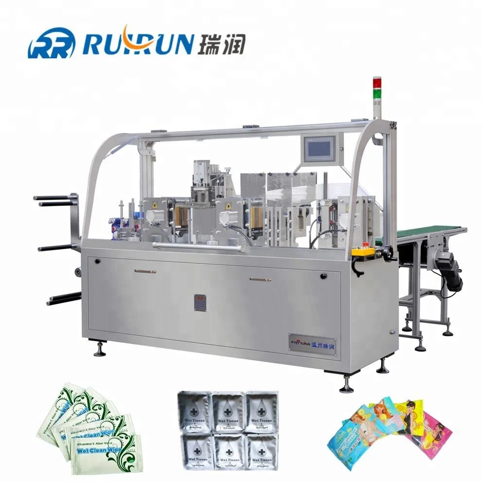 High Speed  new automatic four side sealing single wet tissue wet wipes production line making machine for cleaning