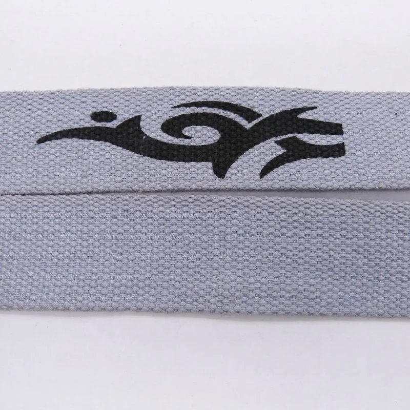 Grey Top Quality Custom Design Printing LOGO Cotton Polyester Canvas Belt With Double D rings Buckle