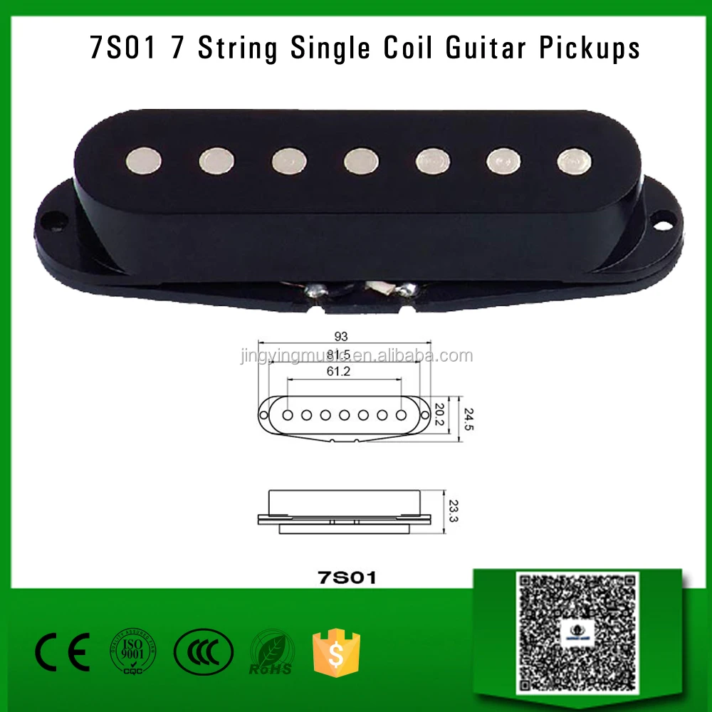 Wholesale Electric Guitar and Bass Pickups Series, 7S01 7 String Single Coil Guitar Pickups