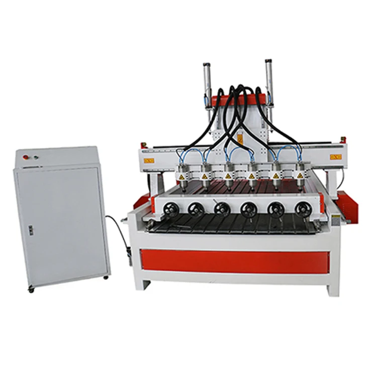 Jinan Customized wood router 3d cnc router woodworking machine 6 heads 4 axis cylinder wood cnc router