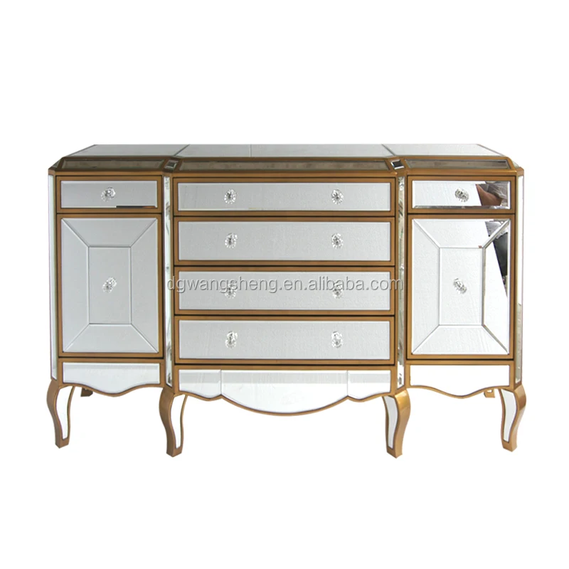 European new classical mirrored sideboard cabinet