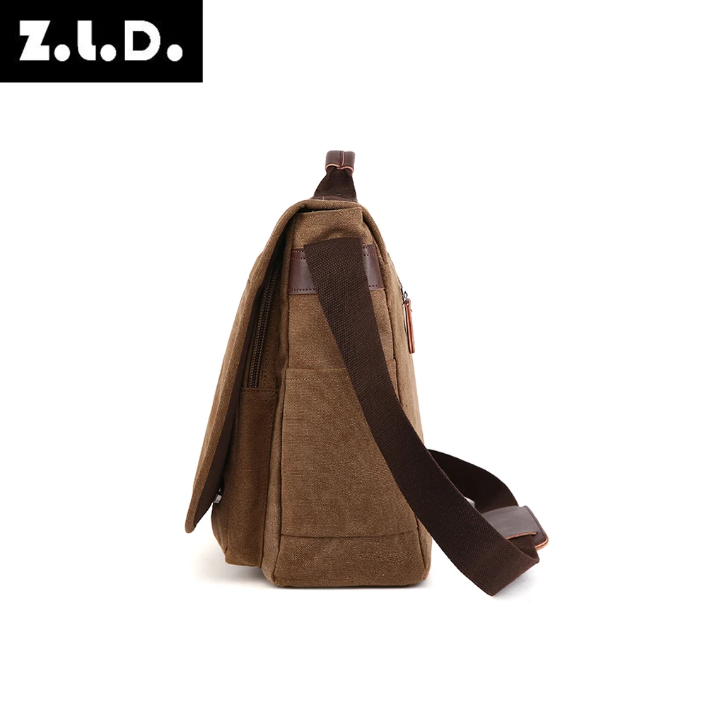 Zuo lun duo vintage canvas messenger shoulder bag men