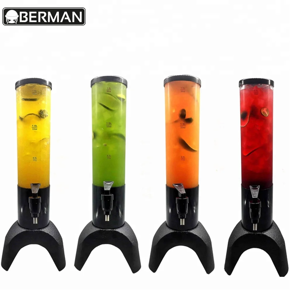 Yubao buffet budweiser beer wine cooler dubai ice tube3 litres commercial draft beer tower dispenser