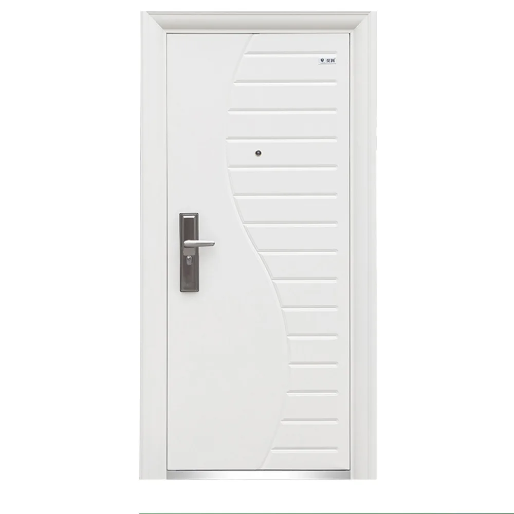 Exterior single white safety godrej steel door