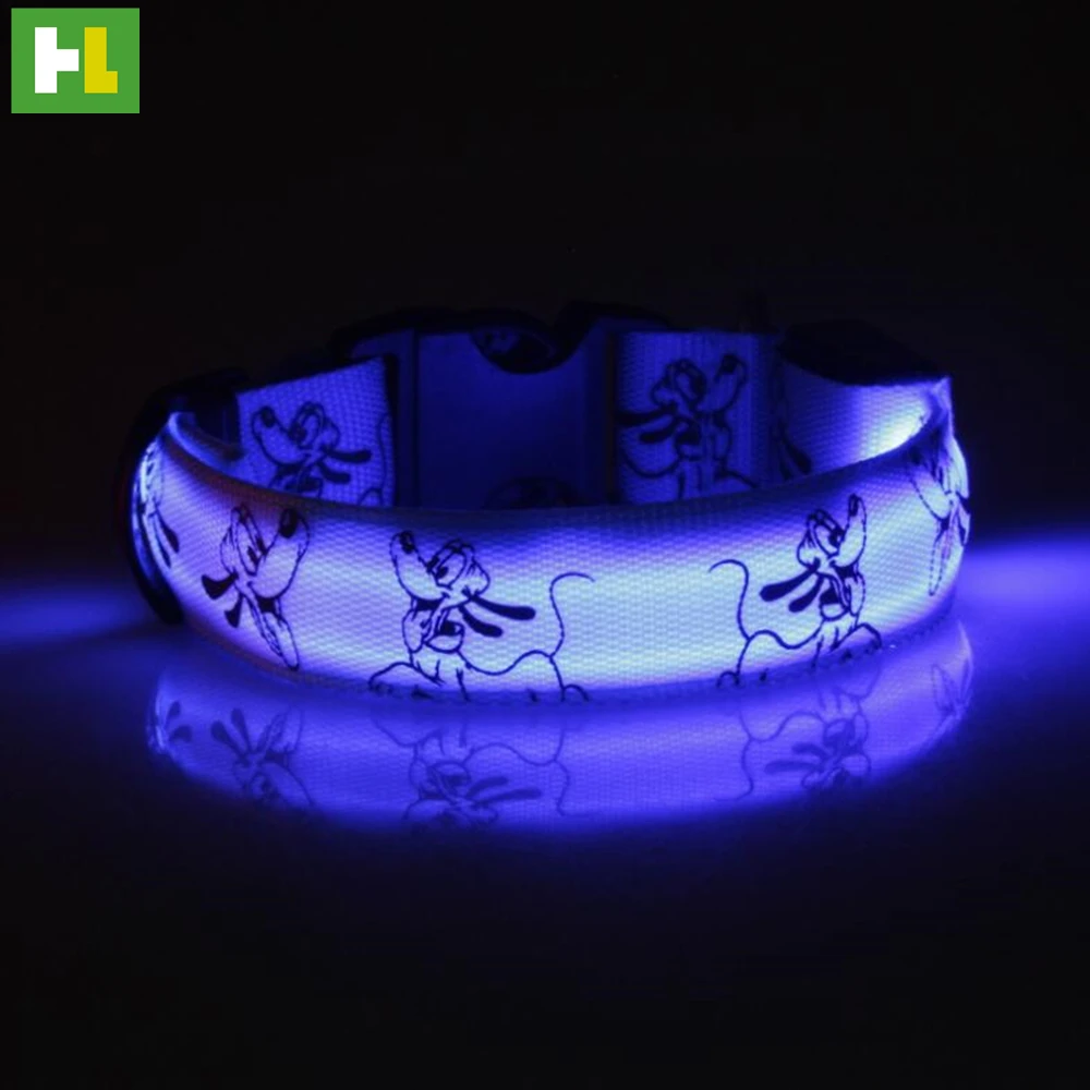 LED dog collar usb rechargeable printed pet supplies collar