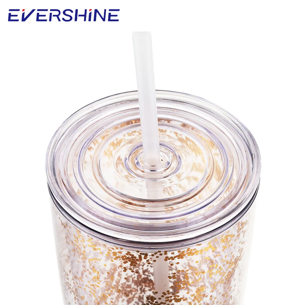 Manufacture Factory Custom Logo 24OZ Double Wall Clear Plastic Cup With Lid And Handle