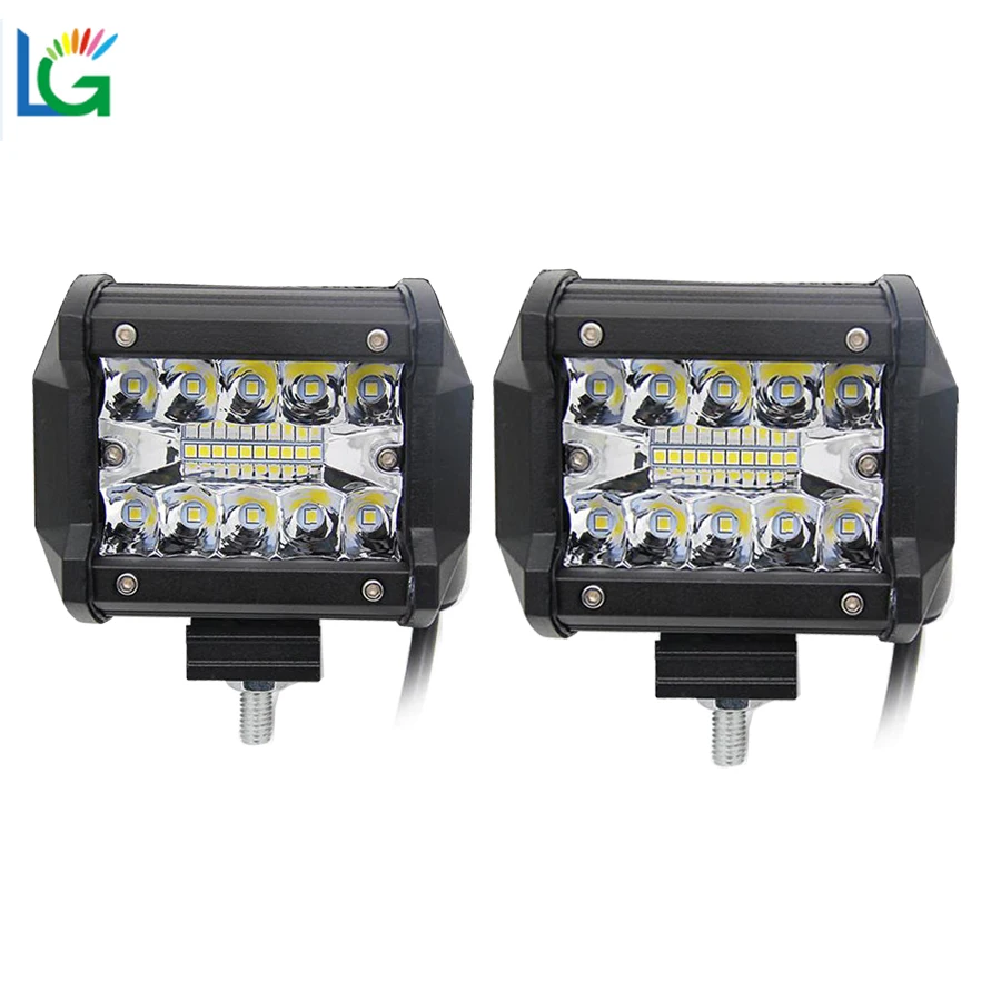 
4' 60W Motorcycle Lighting System LED Driving Fog Light Auto Lighting Offroad Truck &nbsp;Led Spot Light &nbsp;Pods 4inch Triple Row Spot Flood Combo Beam 3 rows 4'' 60W LED Driving Work Fog Light Bar