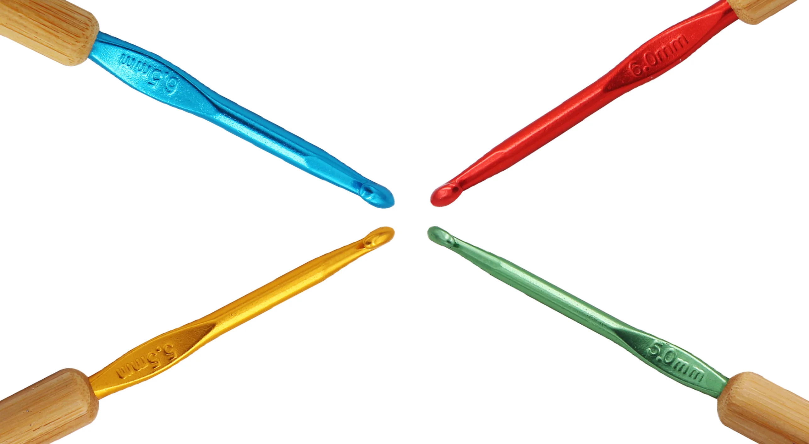 Bamboo Handle Stainless Steel Knitting Needle Crochet Hook Set