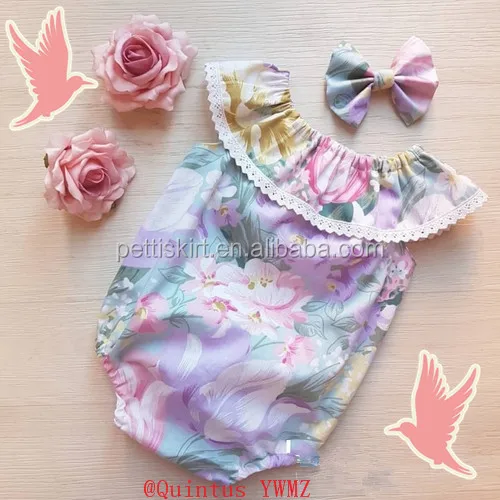 
Stylish girl clothing newborn baby romper floral bodysuit wholesale kids clothes 
