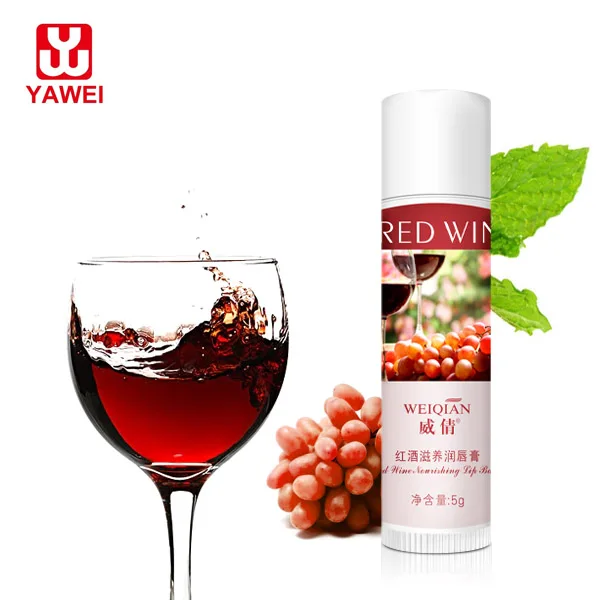 Фруктовые ароматизированные природных органический бальзам для губ, красное вино питает бальзам для губ
