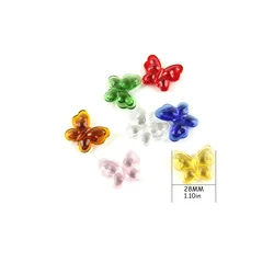 28mm Mix Color Glass Chandelier Beads Crystal Butterfly Beads For Jewelry Making Chandelier Decoration