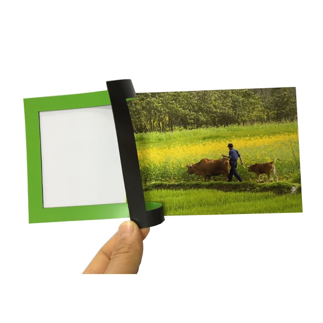 Customized size flexible funny PVC fridge 5*5 inches magnetic photo frame