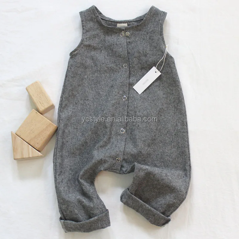 Hot sale simple shortall for baby clothes,high quality linen shortall for toddler kids clothes, linen outfits for kids gift