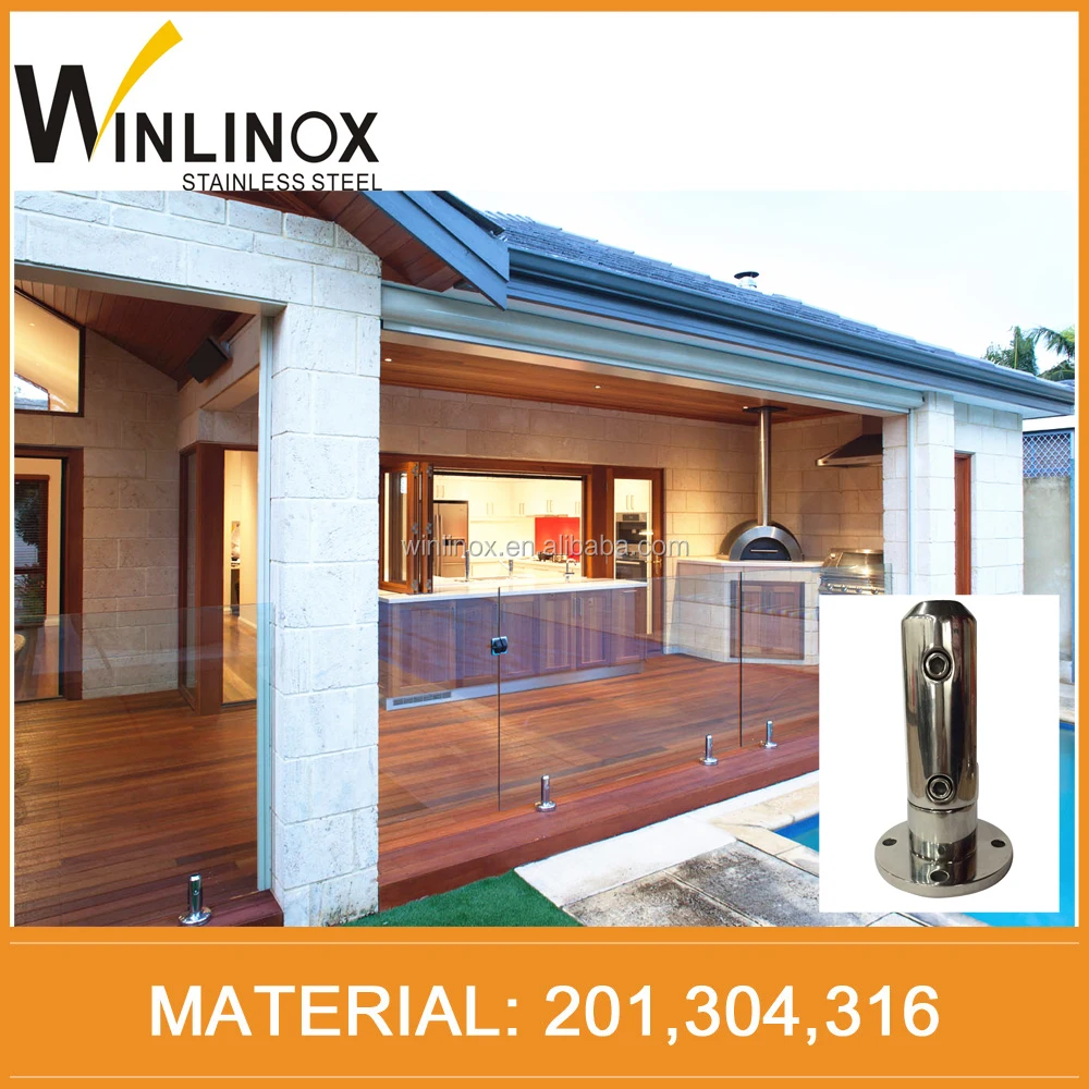 304 inox hinges for glass railing, glass bracket