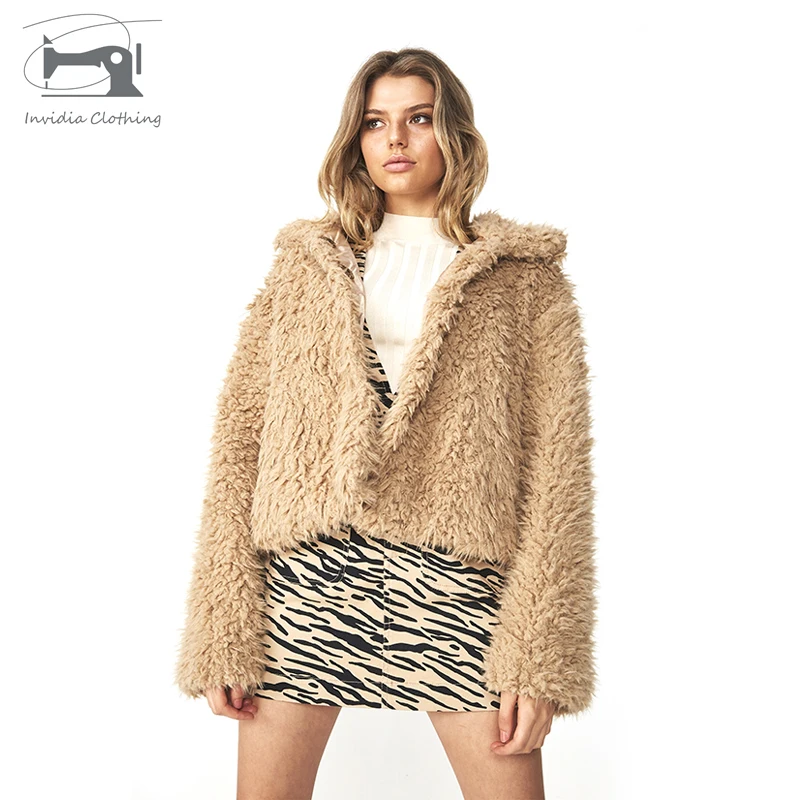 
wholesale fashion high quality custom faux fur coat women 