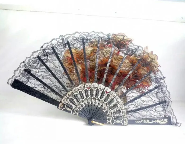 
Amazon Chinese small pp pvc lace plastic hand fan for wedding in bulk 