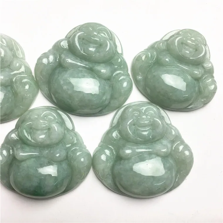 Jade buddha carving pendant for sale, laughing buddha for necklace