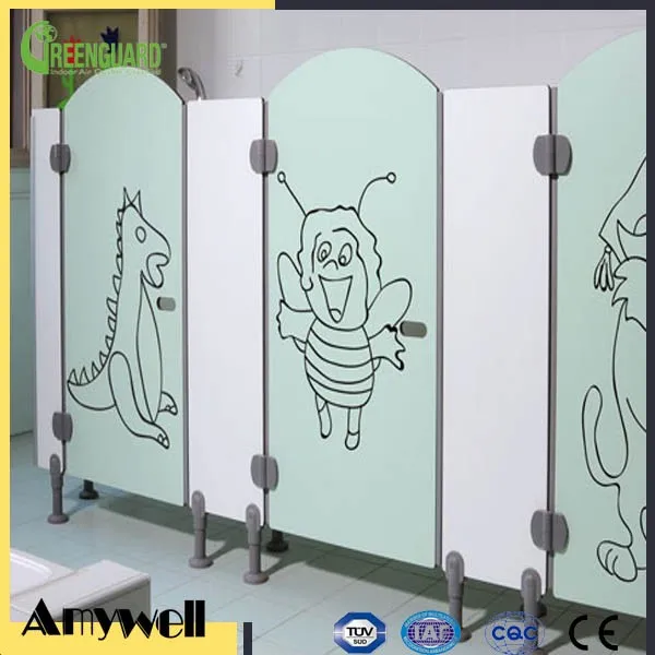 Amywell quite healthy waterproof phenolic compact hpl toilet partition for kids