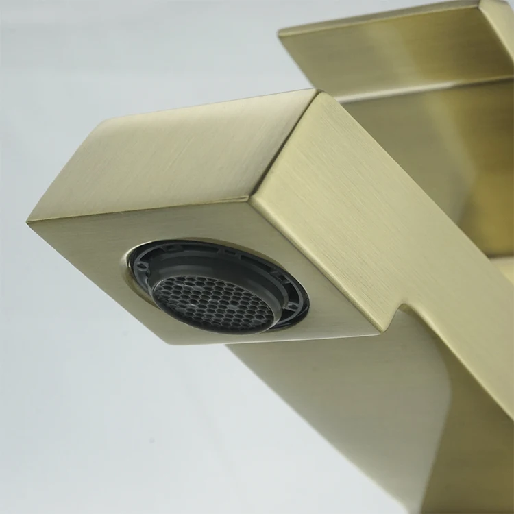 Lanerdi Classic Brushed Gold Water WashBasin Unlacquered  Brass Body Basin Mixer Tap Faucet
