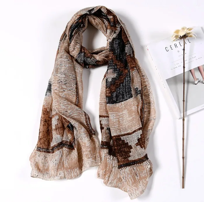 2022 winter autumn color fashion cotton scarf shawl lady comfortable scarves