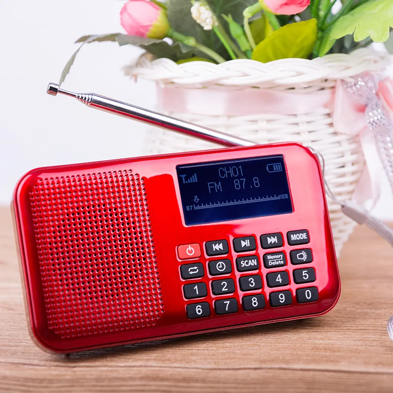 
Portable Digital SD card MP3 player solar FM radio built-in power bank 
