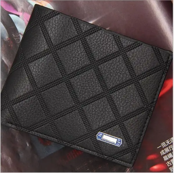 Factory Wholesale Fashion Business PU Leather Men Short Wallet