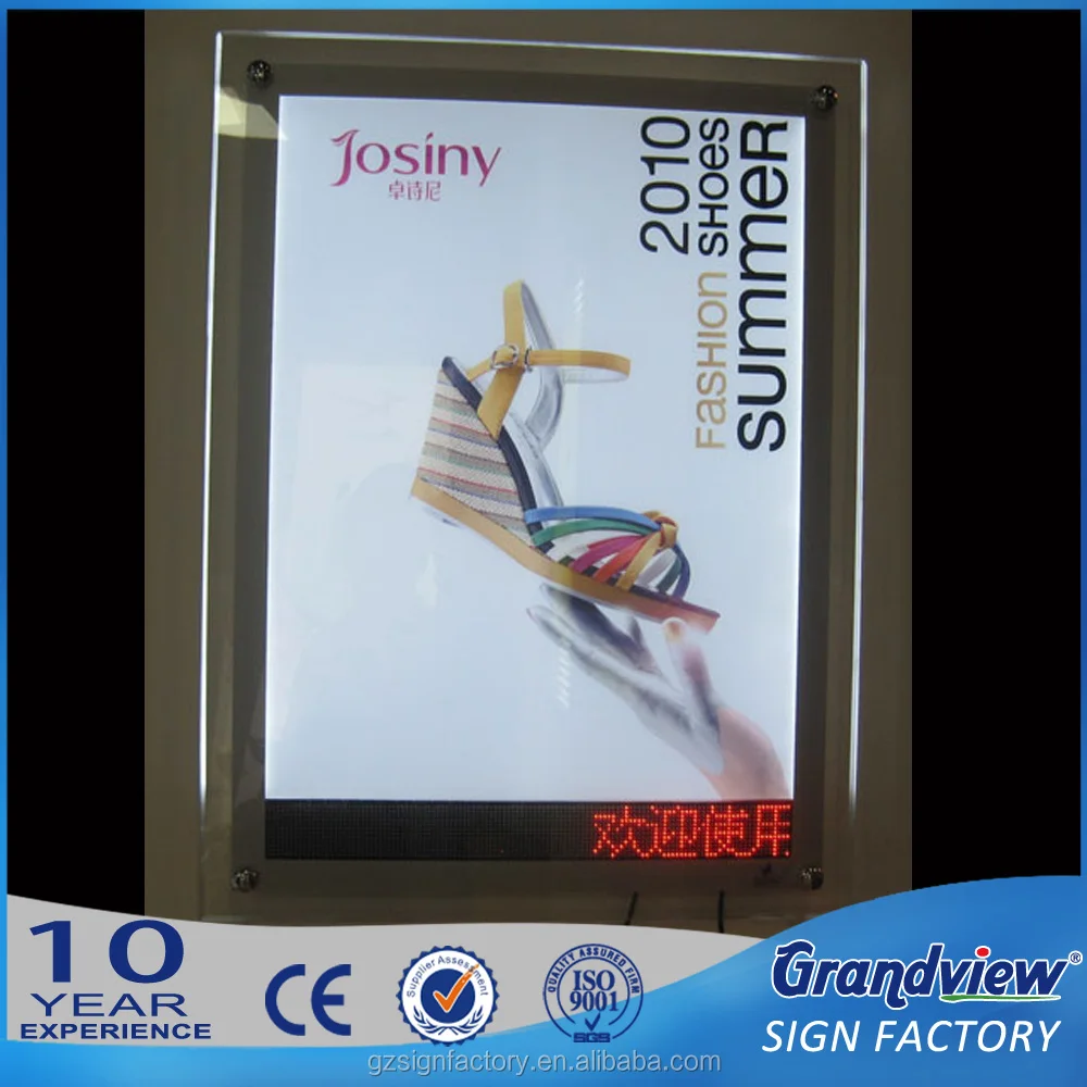 wall mounted photo light box acrylic panel frames led crystal light frame