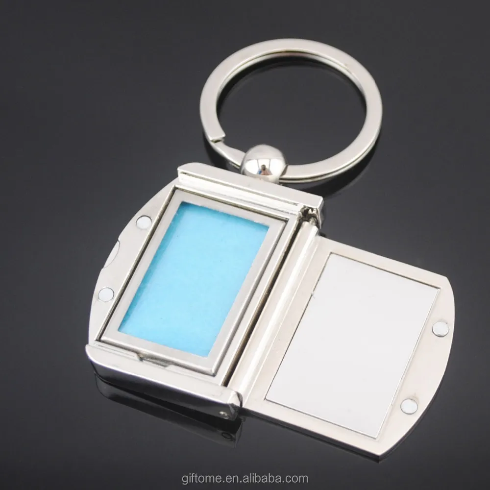 Promotion Picture Insert Frame Key Chain Holder Ring Keyring Decoration DIY Gifts Zinc Alloy Silver Metal Photo Frame Keychain
