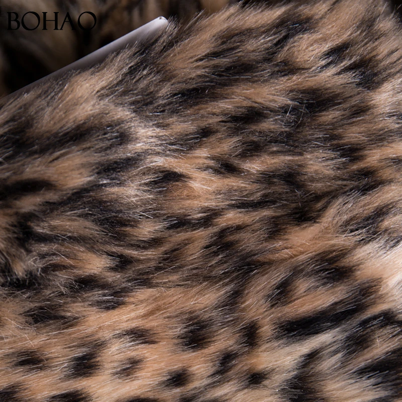 
2017 New Fashion Thick Leopard Fake Fur Coat Women 