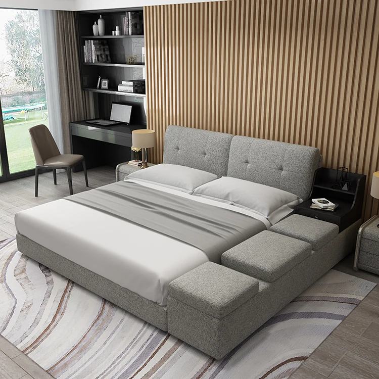 Mdf Home Furniture Wooden Set Bedroom Foldable Bed