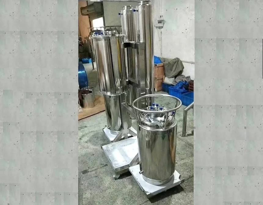 Бак для растворителя с оболочкой, SS304, 50 фунтов, 100 фунтов, 10x20 дюймов, 14x24 дюйма, с охлаждающей катушкой и стойкой