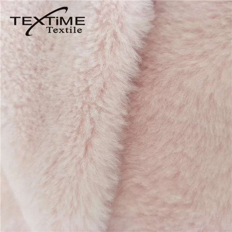 
Attractive New Design White Wave Pv Plush Fleece Faux Rabbit Fur Fabric 