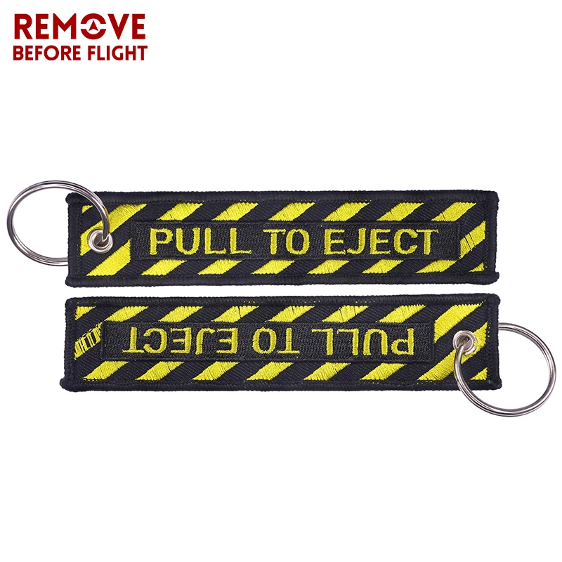 Aviation Gifts Keychain Pull To Eject Embroidered Key Chain Fashion Car Key Chains Embroidery Key Chain Key Fob OEM Car Keychain