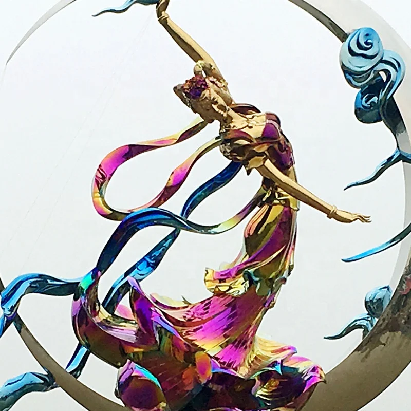 China Professional Manufacturer High Quality Chrome Paint Fiberglass Sculpture Multicolor Metal Polished Chrome Sculpture
