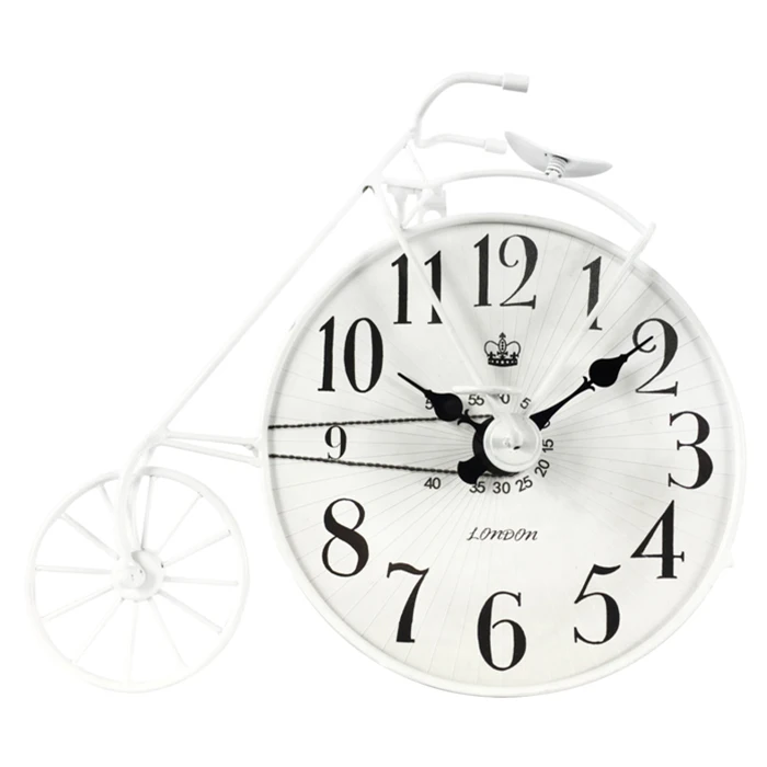 Large fancy iron digital idea bicycle wall clock rustic style