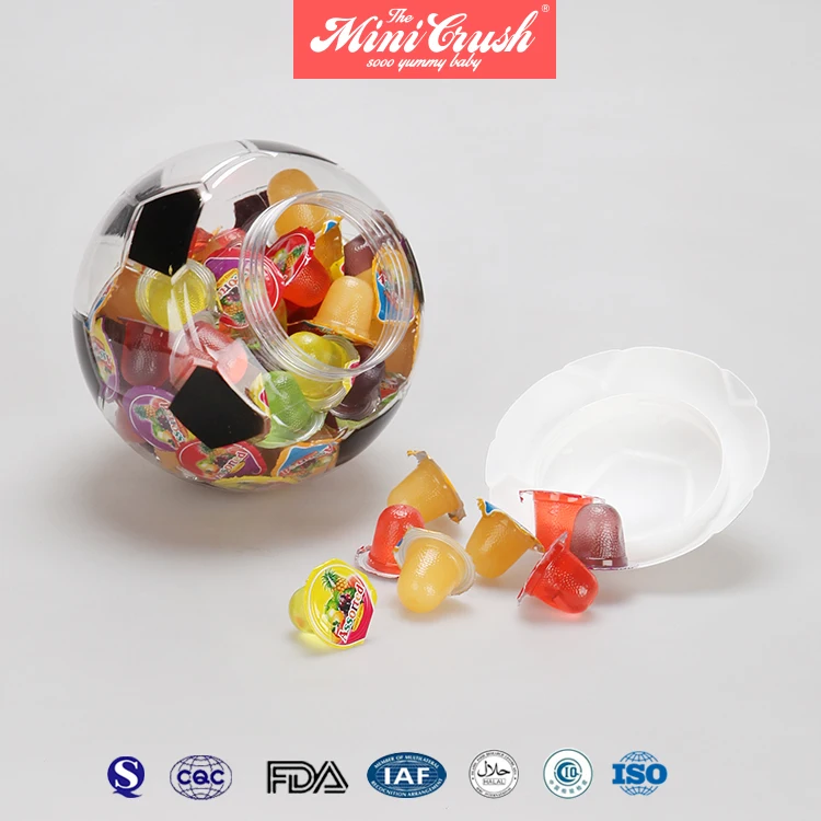Assorted Fruit Jello Mini Jelly Cup In Soccer Ball Gift Bag