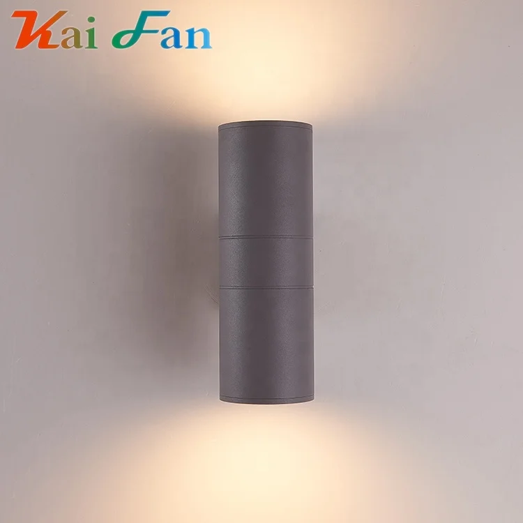 Promotional cylindrical shape single double aluminum outdoor waterproof cob ip65 e27 led wall lamp