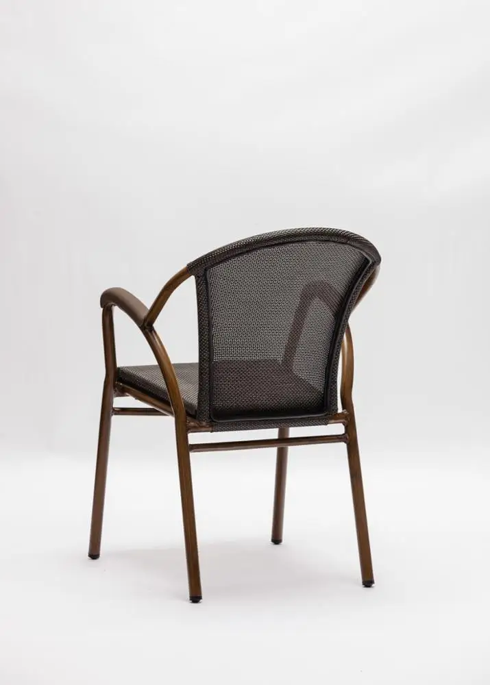 Factory direct high quality aluminium textile handle chairs Aluminium fabric chairs Garden balcony chairs with handles