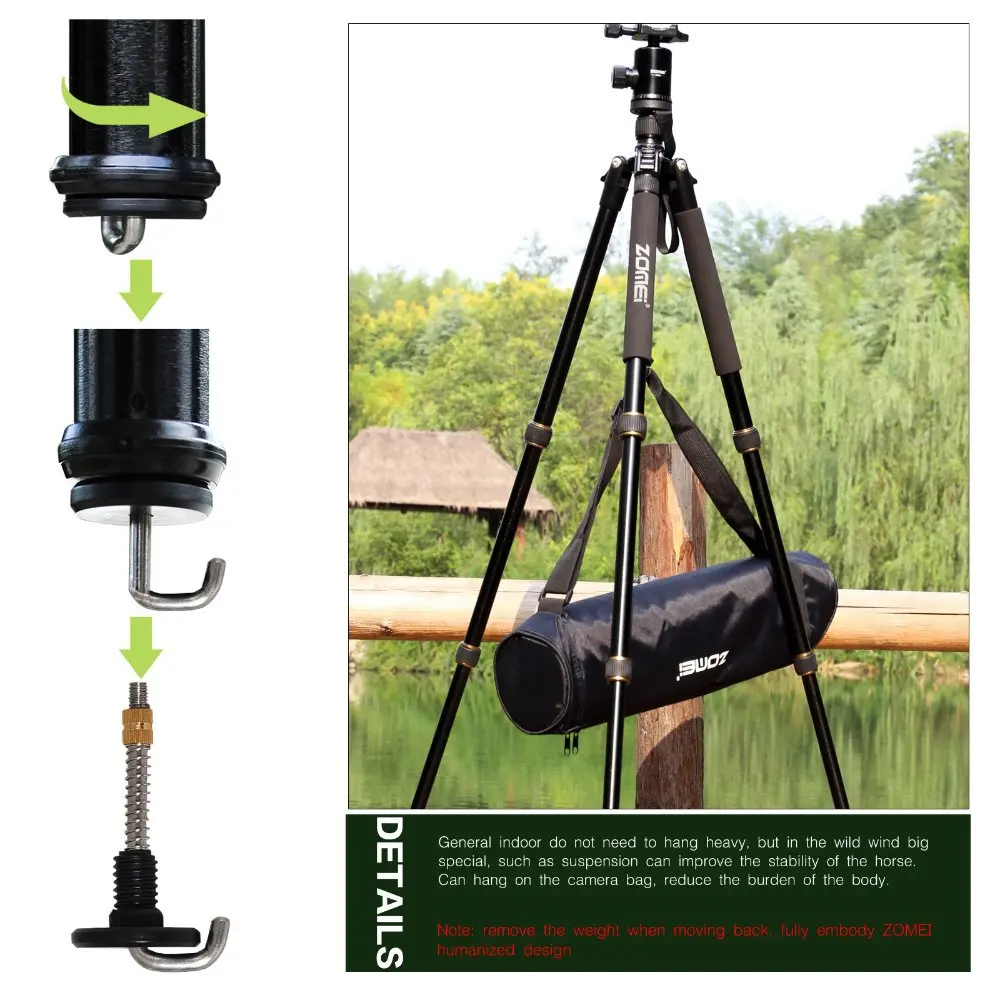 Aluminum alloy camera tripod panoramic ball head professional portable camera tripod travel photo tripod for dslr camera