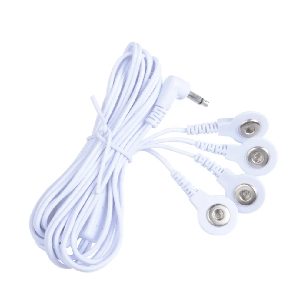 Konmed TENS Unit  4  in 1 snap Electrode TENS lead wire/cables with DC2.5MM 3.5MM RCA plug for TENS massage