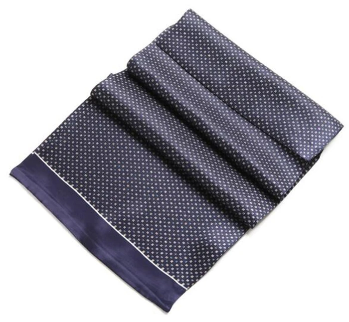 No MOQ High End Custom Digital Print Pure Silk Men Scarf  Double Layer Long Neckerchief Men
