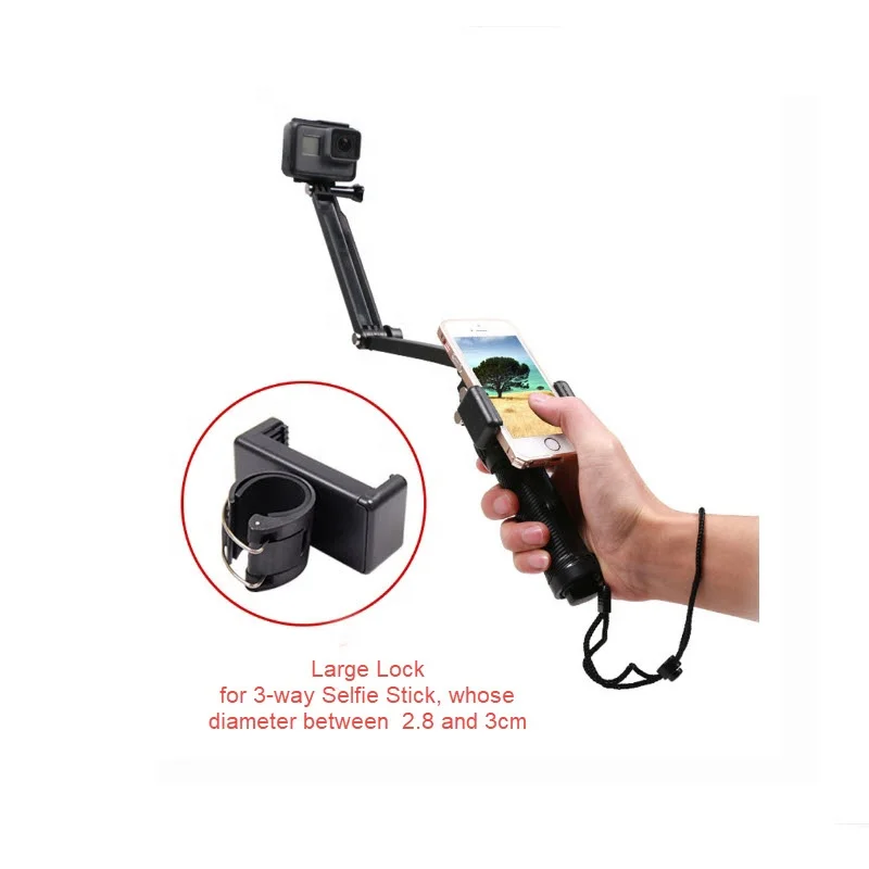 Селфи-палка держатель мобильного телефона с металлическим замком кронштейн для смартфона для экшн-камеры Go Pro Xiaomi Xiaoyi смартфоны