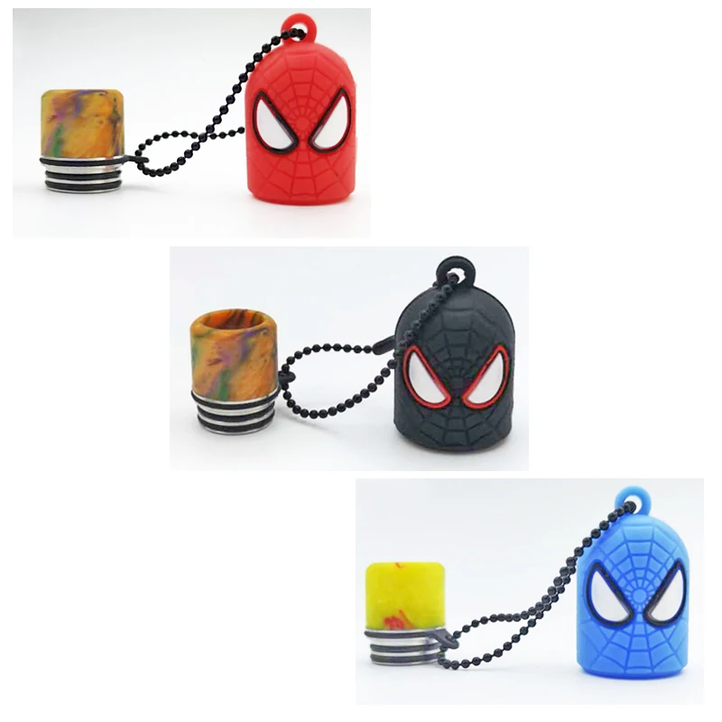 
2018 Hot Selling 810 super hero type SS Resin dust proof cap drip tip for Vape 
