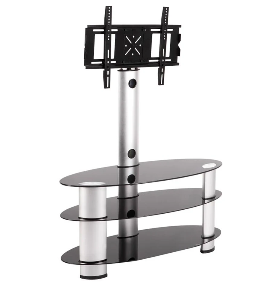 High Quality European Swivel modern tempered glass plasma LCD Meuble tv stands Furniture designs RA041