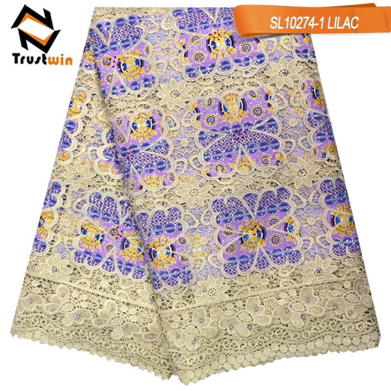 Meilleure Vente Tissu Africain Wax Ankara Cordon Broderie Guipure Dentelle Lace